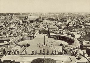 Plac S Peters i Panorama Miasta z kopuły autorstwa Italian Photographer