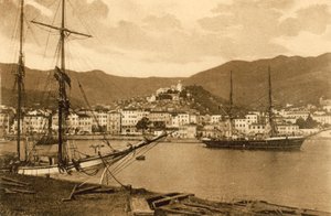 San Remo, Il Porto (zdjęcie czarno-białe) autorstwa Italian Photographer