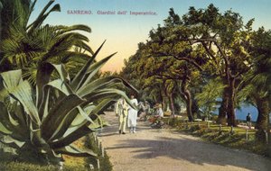 San Remo, Włochy, Giardini Del Imperatrice autorstwa Italian Photographer