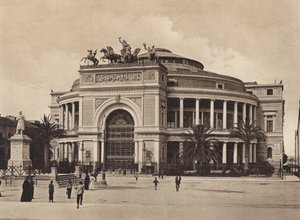 Sycylia: Politeama Garibaldi, Arch Damiani (zdjęcie czarno-białe) autorstwa Italian Photographer