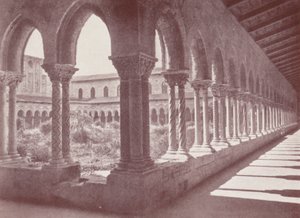 Sycylia: Krużganki, Monreale (zdjęcie czarno-białe) autorstwa Italian Photographer