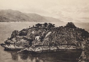Taormina, Isola S Nicola (zdjęcie czarno-białe) autorstwa Italian Photographer