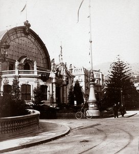 Wejście na Wystawę Sztuk Pięknych w Monte Carlo, 1898, 25.02.1898 (zdjęcie czarno-białe) autorstwa Italian Photographer