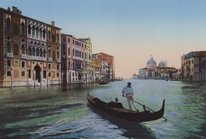 Wenecja, Canal Grande z Akademii, Palazzo Franchetti autorstwa Italian Photographer
