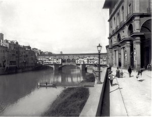 Ponte Vecchio i fasada Uffizi autorstwa Italian Photographer Italian Photographer