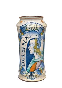 W Deruta Maiolica „Bella Donna” Albarello, ok. 1510-20 autorstwa Italian School