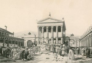 Ofiara dla Jowisza na Forum Obywatelskim (wklęsłodruk) autorstwa Italian School