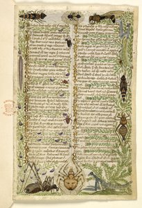 Dodaj MS 28841 f.006r Kartki z traktatu prozą o Siedmiu Wadach i werset o wydarzeniach z historii Sycylii w czasach Fryderyka II, autorstwa Cocharelli, c.1330-40 autorstwa Italian School