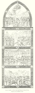 Agnolo Gaddi, Prawa strona chóru Santa Croce, Historia Świętego Krzyża (rycina) autorstwa Italian School