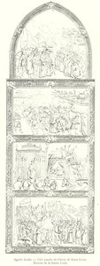 Agnolo Gaddi, Lewa strona chóru Santa Croce, Historia Świętego Krzyża (rycina) autorstwa Italian School