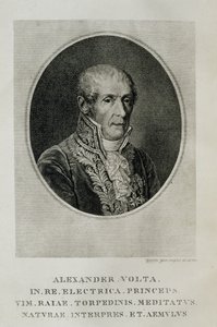 Alessandro Giuseppe Antonio Anastasio Volta (1745-1827), z LOpera Alessandro Volta, Mediolan, 1927 autorstwa Italian School