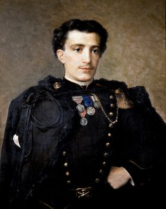 Alfredo Savio, oficer artylerii, brał udział w wojnie o niepodległość w latach 1859-60 (olej na płótnie) autorstwa Italian School