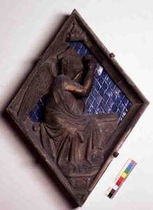 Figura alegoryczna, płytka reliefowa z Campanile (marmur i ceramika) autorstwa Italian School