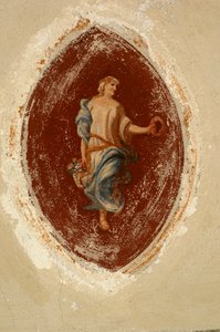 Alegoria obfitości, fresk, Pałac Ternengo Gromo (XVI w.), średniowieczna dzielnica w Piazzo, Biella, Piemont, Włochy autorstwa Italian School