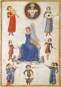 Alegoria muzyki, rękopis V A folio 27 z The Music Institute autorstwa Severina Boezio autorstwa Italian School
