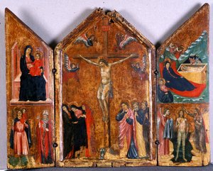 Tryptyk ołtarzowy z Ukrzyżowaniem i innymi scenami, ok. 1320 (tempera na drewnie)