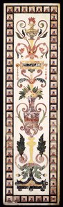 Włoski panel pietre dura inkrustowany białym marmurem, początek XVIII wieku (marmur pietre dura) autorstwa Italian School