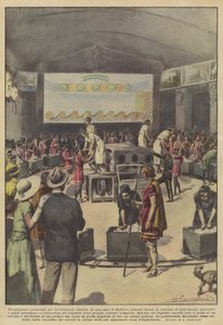 Oryginalna ceremonia na oryginalną loterię (kolorowa litografia) autorstwa Italian School