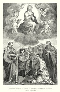 Andre del Sarte, Dziewica i święci, Madonna in Gloria, Kolekcja Pałacu Pitti (rycina) autorstwa Italian School
