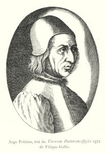 Ange Politien, tire du portret Doktora Men, 1572 autorstwa Filippo Galli (rycina) autorstwa Italian School