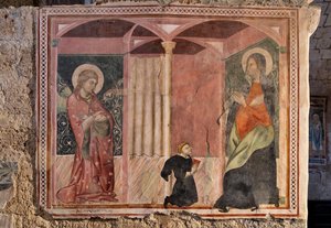 Zwiastowanie, Oratorium Ukrzyżowania, ostatnia ćw. XIII w. (fresk) autorstwa Italian School
