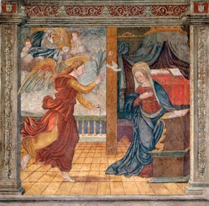 Anonimowy fresk z końca XV wieku Camerino, Monastero di Santa Chiara autorstwa Italian School