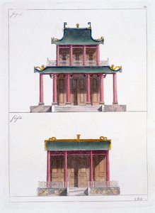 Brama Ke Koo Fu w Kantonie, przód i bok, ok. 1820-30s autorstwa Italian School