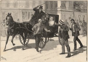 Próba zabójstwa Francesco Crispi przez anarchistyczną Legę, 1894. autorstwa Italian School