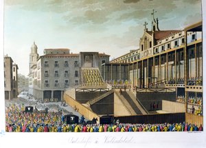 Auto da Fe w Valladolid, z Le Costume Ancien et Moderne Julesa Ferrario, sztychowane przez Bramatiego i Raineriego, wydane w Mediolanie, ok. 1820 autorstwa Italian School