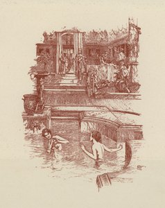 Łaźnia rzymska (litografia) autorstwa Italian School
