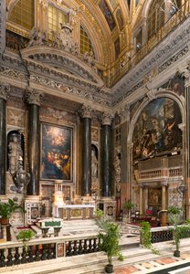 Sztuka barokowa: widok wnętrza kościoła jezuickiego pod wezwaniem Najświętszego Imienia Jezus (chiesa del Gesu) w Rzymie autorstwa Italian School