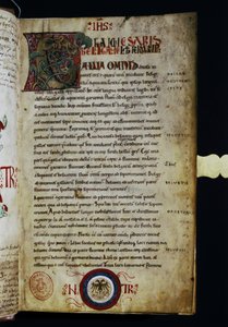 CAESAR Gaius Julius: Strona z "Commentarii de Bello Gallico". autorstwa Italian School