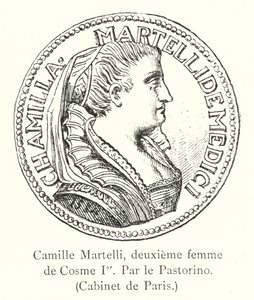 Camille Martelli, druga żona Cosimo I, By Pastorino, Cabinet de Paris (rycina) autorstwa Italian School