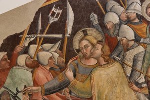 Pojmanie Chrystusa, mistrz prawej absydy św Franciszka w Montefalco, wolnostojący fresk, koniec XIV w. autorstwa Italian School