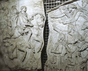 Odlew części płaskorzeźby z Kolumny Trajansa, Rzym (tynk) autorstwa Italian School