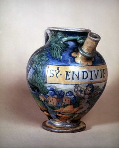 Ceramiczny dzbanek firmy Urbin. XVI wiek.Museo del Castello. Mediolan autorstwa Italian School