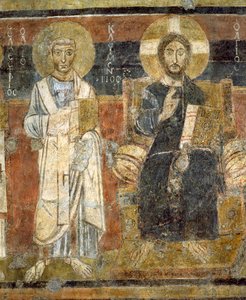 Chrystus w majestacie ze świętymi, Santa Maria Antiqua, Rzym