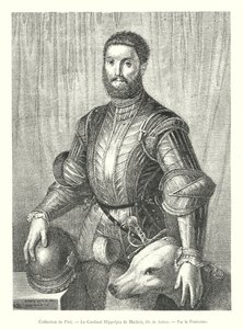Kolekcja Pitti, kardynała Hippolyte de Medici, syna Juliena, By Pontormo (rycina) autorstwa Italian School