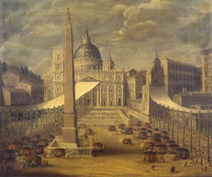 Procesja Bożego Ciała na Piazza San Pietro autorstwa Italian School