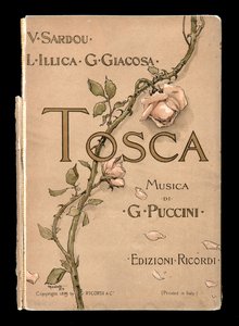 Okładka, Libretto della Tosca Giacomo Pucciniego, wydanie Ricordi, Włochy autorstwa Italian School