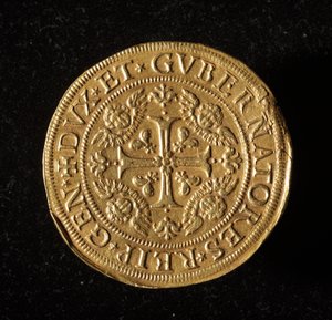 Waluta Republiki Genów: 12,5 złota podwójna moneta. Średnica 61 mm. 1656. Przód. Muzeum Genów Strada Nuova (inw. 6453) autorstwa Italian School