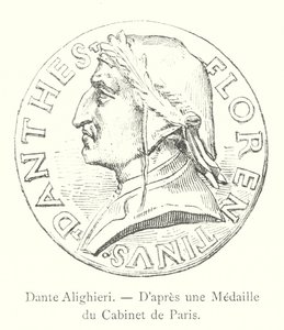 Dante Alighieri, Po Medalu Gabinetu Paryskiego (rycina) autorstwa Italian School