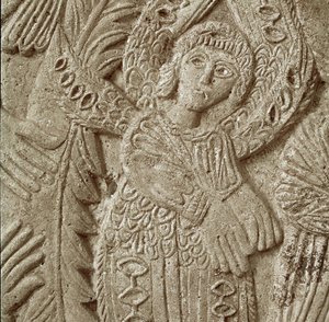Fragment obrazu „Chrystus w majestacie” (kamień) autorstwa Italian School