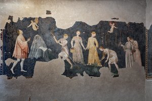 Fragment fresków, Camera Pinta (pokój malowany) autorstwa Italian School