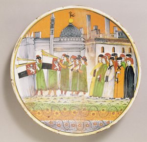 Naczynie zdobione Muzykami (ceramiczne) autorstwa Italian School