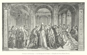 Domenico Ghirlandajo, Wesele NMP, kaplica Santa Maria Novella (rycina) autorstwa Italian School