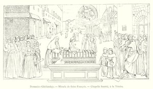 Domenico Ghirlandaio, Miracle de Saint Francois, Chapelle Sassetti, a la Trinita (grafika) autorstwa Italian School