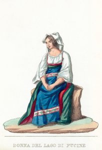 Donna Del Lago Di Fucine (kolorowy grawerunek) autorstwa Italian School
