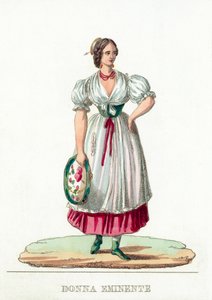 Donna Eminente (kolorowy grawerunek) autorstwa Italian School
