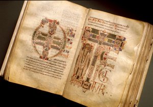 Podwójna strona rękopisu liturgicznego z XI wieku. (Ms.B 8, folii 170v. 171r.) Z Sant